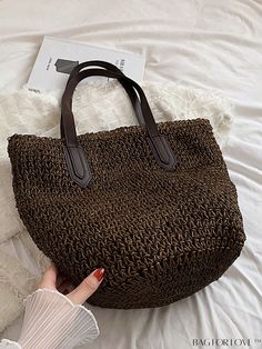 BagForLove - Compact Vacation Paper Straw Bag Product Description Color Coffee Brown Pattern Type Plain Bag Size Small Type Straw Bag Material Paper Size Chart INCH CM Bag Length Bag Width Bag Height Handle Height 13 inch 7.9 inch 12.6 inch 9.1 inch Bag Length Bag Width Bag Height Handle Height 33 cm 20 cm 32 cm 23 cm Details Pictures Similar Products h2 { text-align: center; } /* æ¢è¡ */ li{ white-space: normal; word-break: break-all; word-wrap: break-word; } .red-box { width: 100%; display: flex; flex-direction: row; flex-wrap: wrap; justify-content: center; } .red-box > div { width: 190px; height: 250px; margin: 10px; } .red-box > div > a > img { width: 190px; height: 250px; } .size-box { width: 100%; margin: auto; white-space: nowrap; } .table { border-collapse: collapse; border-spac Casual Brown Shoulder Bag With Phone Pocket, Casual Brown Rectangular Satchel, Casual Brown Pouch Shoulder Bag, Trendy Large Capacity Brown Crochet Bag, Trendy Handheld Crochet Bag In Brown, Trendy Brown Straw Bag With Mobile Phone Holder, Trendy Brown Handheld Crochet Bag, Casual Brown Double Handle Beach Bag, Casual Brown Bucket Satchel