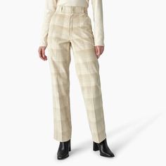 Women’s Alma Corduroy Pants - Dickies US Winter Corduroy Tapered Leg Bottoms, Winter Corduroy Tapered Leg Pants, Classic Beige Winter Bottoms, Winter Straight Leg Corduroy Pants, Classic Beige Pants For Winter, Beige Winter Workwear Pants, Classic Beige Winter Pants, Straight Corduroy Pants For Fall, Winter Beige Tapered Leg Pants