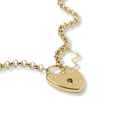 Heart Padlock Chain Vintage Gold Chain Necklace With Heart Charm, Vintage Gold Lock Jewelry, Vintage Gold Jewelry With Lock, Heart-shaped Gold Jewelry With Lock, Gold Chain Link Necklace With Lock, Gold Jewelry With Heart-shaped Lock, Heart Padlocks, Bold Jewelry, Watch Necklace