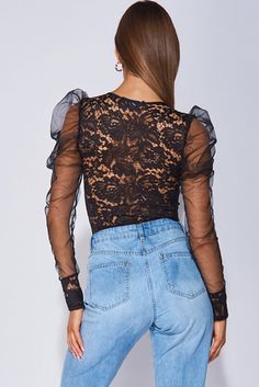 Deliver the sexy elegant street look in this V Neck Lace Sheer Puff Sleeve Bodysuit with our fashion jeans This bodysuit has an alluring v neck, sheer puff sleeves with lace cuffs, floral lace panel with a semi-transparent back This lace bodysuit also matches well with shorts and skirts Complete the look with fave necklace and heels Size Chart (CM) Sizes Bust Waist Hip Shoulder Sleeve_Length Length Relax Relax Relax Relax Relax Relax S 83 67 70 34.8 89 70.3 M 88 72 75 36 90.5 72 L 93 77 80 37.2 Elegant Spring Bodysuit With Sheer Sleeves, Chic Party Bodysuit With Mesh Sleeves, Chic Bodysuit With Mesh Sleeves For Party, Chic Puff Sleeve Bodysuit For Spring, Chic Spring Bodysuit With Puff Sleeves, Spring Party Bodysuit With Mesh Sleeves, Chic Sheer Bodysuit For Spring, Stretch Bodysuit With Puff Sleeves, Puff Sleeve Bodysuit