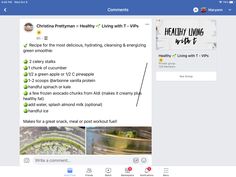 an image of a facebook page with the words healthy living on it