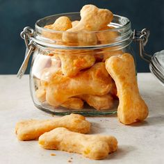 a glass jar filled with chicken nuggies