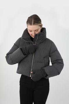 EXCHANGE ONLY Welcome to warm luxury; welcome to the Méribel Coat. Inspired by the little nook in French Alps where the styled and chic exist. So too this augmented funnel collar exudes an effortless 'sprezzatura' of casual elegance. Pair this thermal long sleeve, cropped puffer coat with the Catalia leather legging or Cropped Puffer Coat, Daytime Dress, Office Clothes, Leather Legging, Cropped Coat, French Alps, Daytime Dresses, Thermal Long Sleeve, Down Coat