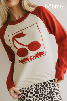 sweater with cherry detail