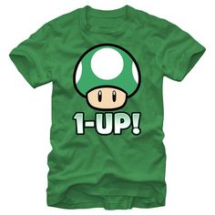 From Super Mario to Mario Kart, mushrooms play a major role in the Mario universe and in the Nintendo 1-Up Green Mushroom Men's Tee! This graphic tee features a green power-up mushroom on the front, making it a great tee for gamers. Size: small. Color: kelly green. Gender: male. Age Group: adult. Pattern: Fictitious Character. Material: Cotton. Mushroom T Shirt, Green Mushroom, Mario Kart, Men's Graphic T Shirt, Gaming Clothes, Mens Tee Shirts, Kelly Green, Shirt Sale, Luxury Outfits