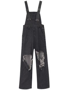 DETAILSMaterial: Polyester, CottonPattern Type: PatchworkThickness: STANDARDFabric Type: Denim Denim Overalls Women, Pattern Wide Leg Pants, Black Denim Jumpsuit, Womens Denim Overalls, Streetwear Denim, Strap Pants, Jumpsuit Summer, Denim Patterns, Trendy Collection