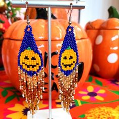 Halloween Earrings Fun Orange Halloween Earrings, Fun Orange Earrings For Halloween, Orange Dangle Earrings For Halloween, Fun Orange Dangle Earrings, Fun Orange Dangle Jewelry, Fun Orange Halloween Jewelry, Fun Orange Jewelry For Halloween, Nickel-free Orange Earrings For Festival, Indian Earrings