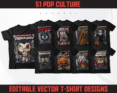 Pop Culture Tshirts, Halloween Designs, Cartoon Design, Halloween Design, Design Bundles, Pop Culture, No Response, Print On Demand, Bundles