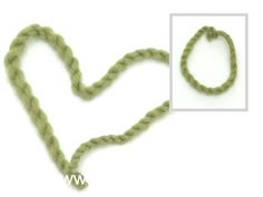 a green rope with a heart on it