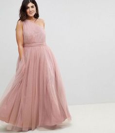 Robes D'occasion, One Shoulder Maxi Dress, Plus Size Prom, Pink Wedding Dresses, Pink Bridesmaid Dresses, Evening Dresses Plus Size, Maxi Dress Prom, Asos Curve, Plus Size Prom Dresses