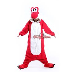 Our friend Yoshi. Is it a bird? Is it a plane? Sometimes, a onesie is the correct answer. Red Yoshi, Pokemon Onesie, Mario Bros Costume, Shiny Umbreon, Super Mario Run, Mario Run, Live Authentically, Cute Onesie, Duo Costumes