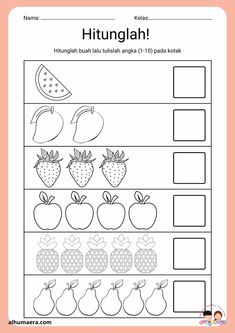 a printable worksheet for children to practice counting