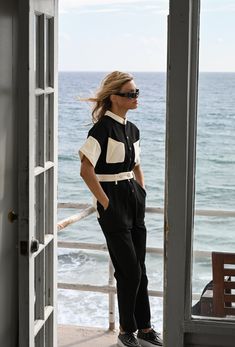 Arlo Jumpsuit Earthy Outfits Aesthetic, Gameday Fashion, Belted Jumpsuit, Earthy Outfits, Band Collar, Black Button, Shorts With Pockets, Travel Outfit, Summer Looks