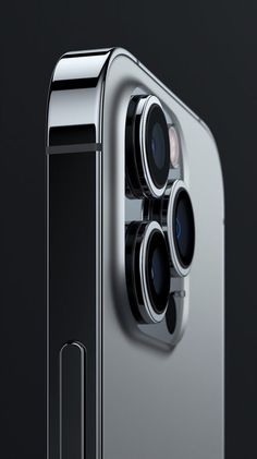 an iphone with three cameras attached to it