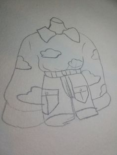 Cloud shirt tucked into some shorts Animation Art Sketches, Sketches Tutorial, Cute Doodle Art