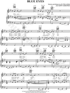 blue eyes sheet music for piano