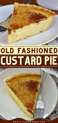 this is an old fashioned custard pie on a plate