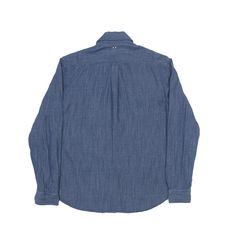 Item is in good used condition. >Size: M >Armpit To Armpit: 21" >Armpit To Cuff: 17" >Collar To Hem: 28" Blue Cotton Shirt With Pockets, Blue Cotton Tops With Spread Collar, Casual Long Sleeve Shirt In Traditional Fit, Blue Shirt With Relaxed Fit And Spread Collar, Traditional Fit Long Sleeve Cotton Top, Traditional Fit Cotton Long Sleeve Tops, Blue Cotton Top With Spread Collar, Denim Blue Cotton Shirt With Spread Collar, Blue Relaxed Fit Shirt With Spread Collar