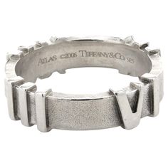 Designer: Tiffany & Co. Material: sterling silver Dimensions: band measures 4.70mm wide Size: 4.5 Weight: 3.38 grams Tiffany Atlas, Louis Comfort Tiffany, Japan Design, Tiffany And Co, Tiffany & Co., Ring Verlobung, Fashion Rings, Silver Bracelet, Jewelry Rings