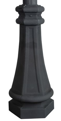 a black candle holder is shown on a white background