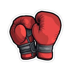 a pair of red boxing gloves sticker on a white background with space for text