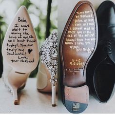 Love letters under shoe soles before getting married #brideandgroomtobe #perthweddingdancelessons #perthweddings #wawedding Wedding Goals, Diy Wedding Decorations, Romantic Weddings, Here Comes The Bride