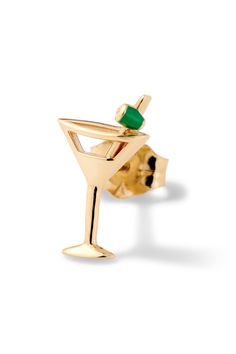 Shaken, not stirred. However you prefer your Martinis, we think you'll cherish this one the most. Featuring a green enamel olive. Custom Halo Engagement Ring, Shaken Not Stirred, Push Presents, Alison Lou, Ear Party, Wedding Day Gifts, Chic Earrings, Mens Band, Boston Ma