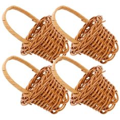 four pieces of brown wicker sitting on top of each other