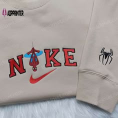 Spider-Man Nike Shirt Custom Hoodie Marvel Sweatshirt: Embroidered Marvel Apparel for Fans Marvel Embroidery, Ugly Sweater Outfits, Spiderman Sweatshirt, Superhero Fashion, Vintage Nike Sweatshirt, Marvel Clothes, Marvel Sweatshirt, Embroidery Hoodie, Custom Hoodie