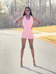 The Comfiest romper ever! Set the vibe whether you are going out to run a few errands, workout, or just simply relax and chill, this dress is definitely a must have. Fits & Features Honey Comb textured Material Criss Cross Cut Out Back Scrunched Seam along buttocks Very great stretch True to size Color: Black, White, Pink, Purple Material: 90% Polyester 10% Spandex How to wear: You can wear this romper with your favorite pair of sneakers. Make it your own sis! Throw on a pair of cute sandals Summer Workout Athleisure Jumpsuits And Rompers, Casual Summer Jumpsuits And Rompers For Gym, Casual Jumpsuits And Rompers For Gym In Spring, Pink Athleisure Jumpsuits And Rompers For Summer, Trendy Jumpsuits And Rompers For Spring Workout, Trendy Spring Workout Jumpsuit, Trendy Workout Jumpsuit For Spring, Jumpsuit And Cardigan, Comfy Romper