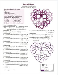 the instructions for how to crochet a heart