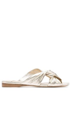 Jimmy ChooNarisa Twist Slide Sandal - Runway Catalog Elegant Gold Flat Slides, Elegant Evening Slides, Elegant Leather Sole Slide Mules, Elegant Slides With Leather Sole And Single Toe Strap, Elegant Gold Leather Slides, Elegant Beach Slides, Chevron Jewelry, Gucci Shop, Sandal Online