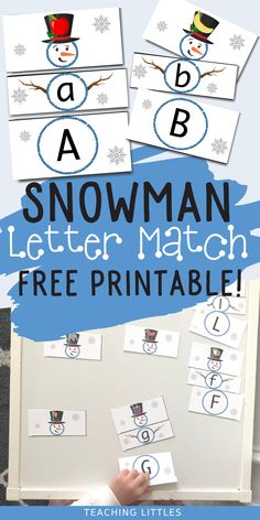 a snowman letter match with free printables