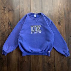 Vintage 1990s University of Kentucky Russell Athletic Embroidered Crewneck Sweatshirt / size XL Pit to Pit:   23" Top of Shoulder to Bottom Hem:   27" Collar to Bottom of Sleeve:   31" Please check the measurements before purchasing  ---------------------------------- 🛒 Why Vintage? Vintage clothing is an environmentally sustainable way to shop for cool, unique, and rare clothing. Vintage clothing is typically higher quality than modern fast fashion manufacturing. Material from the 80s, 90s and Vintage Embroidered Sweatshirt For Streetwear, 90s Embroidered Long Sleeve Sweatshirt, Vintage Embroidered Oversized Tops, Vintage Crew Sweatshirt With Embroidery, Vintage Embroidered Crew Sweatshirt, 90s Embroidered Sweatshirt For Fall, 90s Embroidered Fall Sweatshirt, Vintage Embroidered Crew Neck Sweatshirt, Vintage Embroidered Sweatshirt