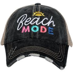 Katydid Beach Mode Women's Trucker Hats - Katydid.com Distressed Cap, Women Trucker, Baseball Trucker Hat, Embroidered Hats, Beach Hat, Personalized Embroidered, Cool Hats, Trendy Accessories, Summer Accessories