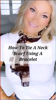 How to tie a neck scarf using a bracelet. What do you think? Would you do this? Spring is here!! I love to use accessories that I already have to add a little interest to an outfit. Save this if you would do it and share with your scarf loving friends. #scarftutorial #scarfstyle #scarflover #styleover40 #fashionover40 #agewithgrace #easychic #effortlessstyle #effortlesschic #scarfaddict #scarfoftheday #scarftutorial #canadianfashion #stylebloggercanada Scarf With Tshirt, Tie A Neck Scarf, Folding Hacks, Chic Travel Outfit, Sister Trip, Tie Scarves, Wearing Scarves, Elegant Scarf, Scarf Tutorial