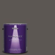 a purple paint can with the words marquee on it's bottom half