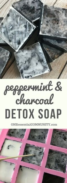 Peppermint Soap, Soap Making Recipes, Charcoal Soap, Soap Recipe, Melt And Pour, Essential Oils For Skin, Homemade Soap Recipes, Homemade Bath Products