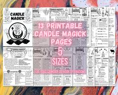 an advertisement for candle magic is shown in pink and black ink on a white background