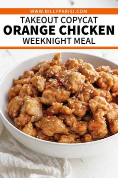 This Takeout Copycat Orange Chicken Weeknight Meal recipe features crispy, batter-fried chicken tossed in a sweet and tangy orange glaze. Perfect for a weeknight dinner, it’s a family favorite that’s easy to make and rivals your favorite takeout! Serve with steamed white rice for a complete meal. A classic Chinese-American dish, this recipe is a delicious homemade alternative to takeout and sure to impress friends and family. Pin now for your next dinner idea!