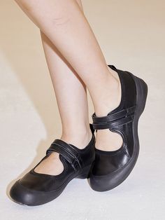 Editor's Notethen is Artistic and sensuous high-end contemporary designer shoe brand.- Lovely maryjane styled sneakers- The heel makes your legs look longer- Entire cushioning gives a comfortable fit- Non-slip rubber sole- Soft and durable cow leather usedMeasurements (in.)- Size: KR 225MM - KR 255MM (US 5.5 - 8.5)- Heel Height: 0.79 in.Composition & Care- Upper: Leather / Lining: Synthetic Leather / Outsole: Rubber Sole- Natural leather may have fine scratches and wrinkles- Bright leather c Modern Walking Shoes With Arch Support And Round Toe, Spring Low-top Mary Janes, Modern Medium Width Mary Janes With Round Toe, Modern Black Round Toe Mary Janes, Modern Medium Width Round Toe Mary Janes, Modern Mary Janes With Round Toe For Spring, Modern Round Toe Mary Janes, Modern Mary Janes With Round Toe, Cow Leather