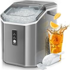 an image of a cooler with ice and lemon wedges