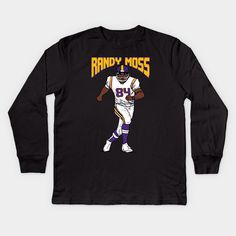 Randy Moss Pixel Art. A retro-style pixelated illustration capturing the iconic football player, Randy Moss, in a dynamic pose. -- Choose from our vast selection of kids Long Sleeve T-Shirts to match anything from your child's favorite design to unique, funny designs to make the perfect custom graphic Youth Long Sleeve T-Shirt. Customize to the color they love! For boys and girls. Pixelated Illustration, Randy Moss, Dynamic Pose, Dynamic Poses, Art Kids, Football Player, Football Players, Funny Design, Retro Style