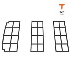 three different types of windows are shown in this graphic style, with the words tec on