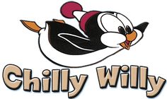 the logo for chilly willy, a restaurant with an image of a bird on it's head