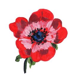 Red Flower Sticker, Natalie Lete, Nathalie Lete, Art Mignon, Illustration Botanique, 背景 シンプル, Art Et Illustration, Red Flower, Botanical Art