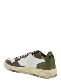 100% leather Sporty Olive Leather Sneakers, Olive Leather Low-top Sneakers, Olive Low-top Leather Sneakers, Casual Olive Leather Sneakers, Olive Leather Sneakers With Round Toe, Sporty Brown Sneakers With Leather Footbed, Leather Khaki Sneakers With Rubber Sole, Khaki Leather Sneakers With Rubber Sole, Khaki Leather Sneakers For Streetwear