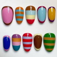 a case of the stripes inspired nail art Cute Fall Things, Fall Manicures, Spooky Nail Art, Spooky Nail, Fall Things, Fall And Halloween, Minimal Nails, Striped Nails