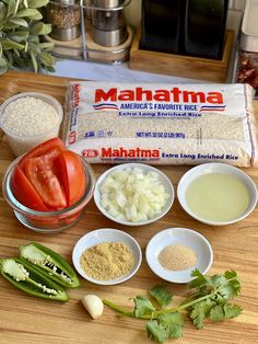 the ingredients for this meal are laid out on a table