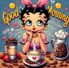 Cricket Joy Projects Craft Ideas, Original Betty Boop, Betty Boop Figurines, Good Morning Clips